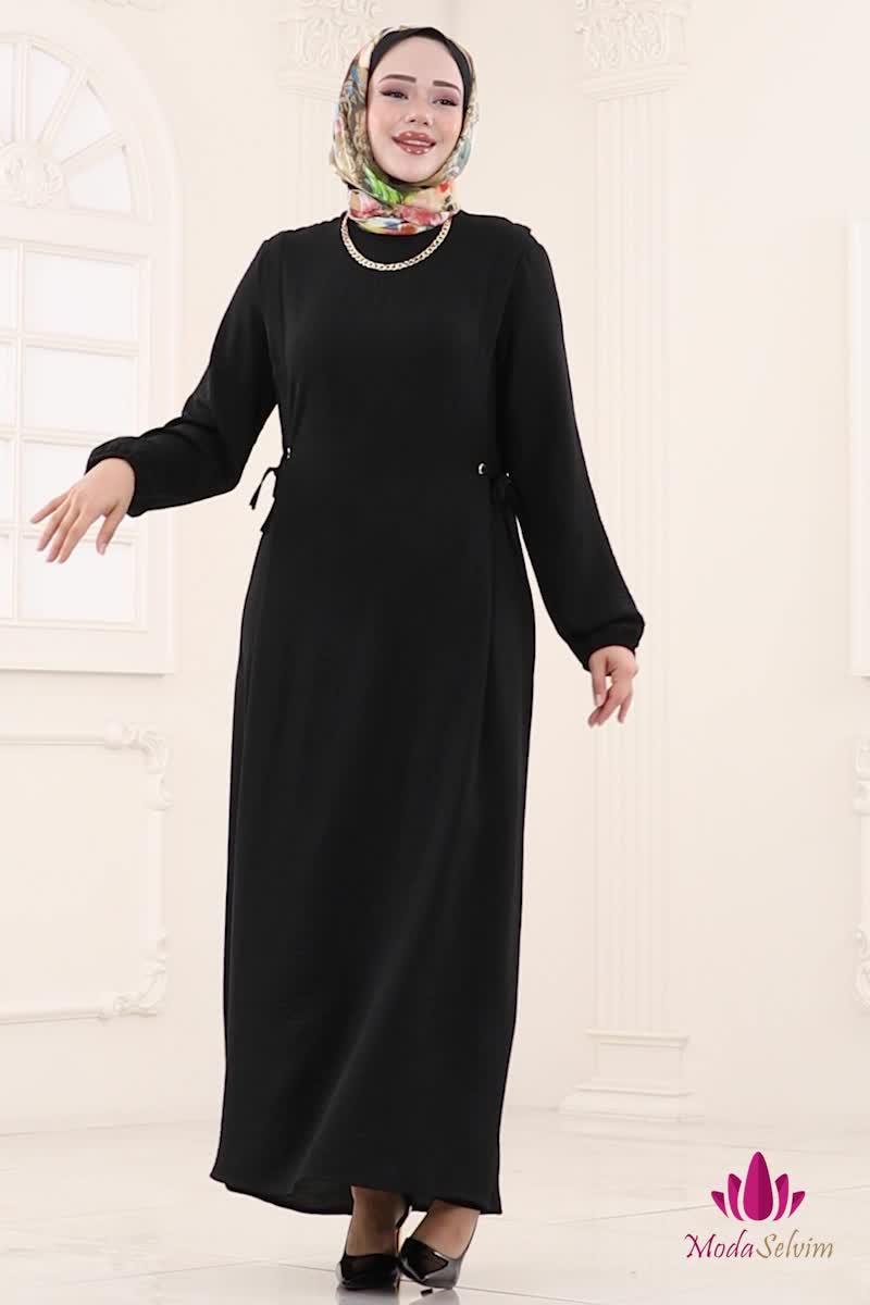 moda selvim الفستان أسود 1164ERK1158 - Thumbnail