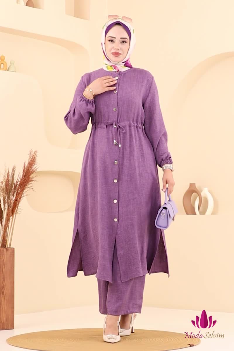 moda selvim طقم ليلكي PL9154 - Thumbnail