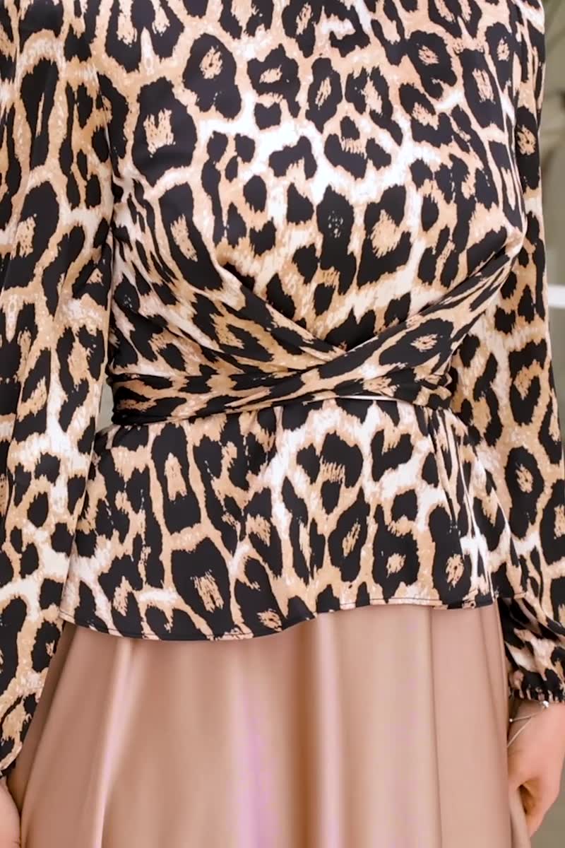 moda selvim Evening Wear 3858D170 Leopard Vision - Thumbnail