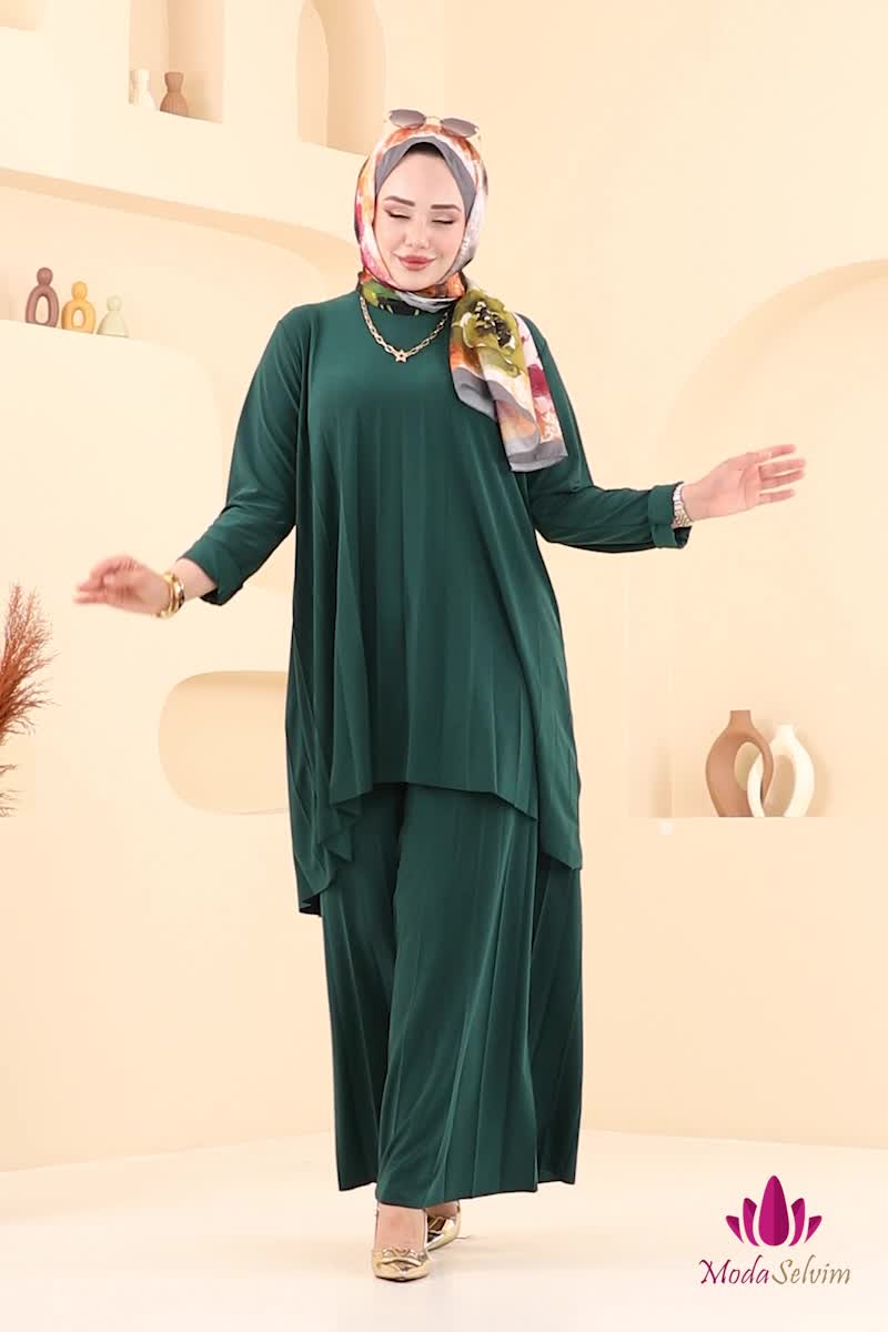moda selvim Piliseli Sandy Takım 5005AF553 Zümrüt - Thumbnail