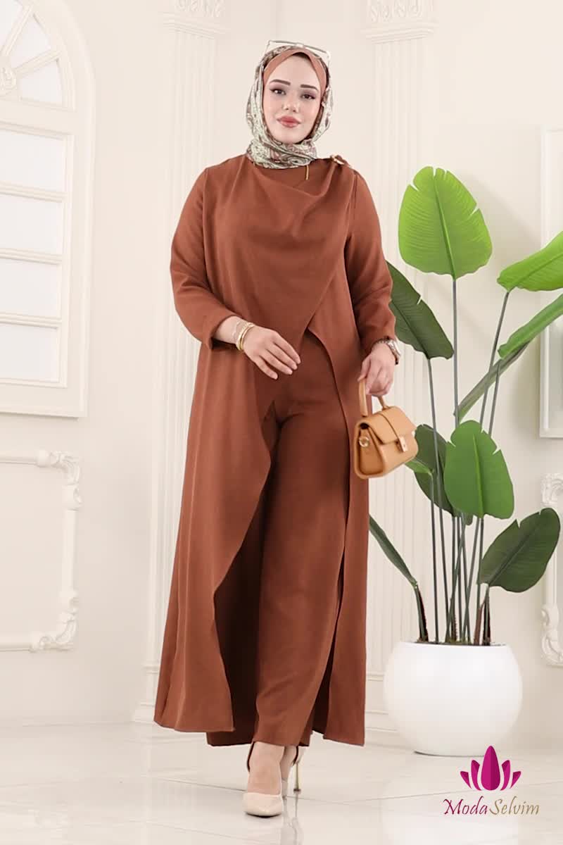 moda selvim Combined 2005FON792 Brown - Thumbnail