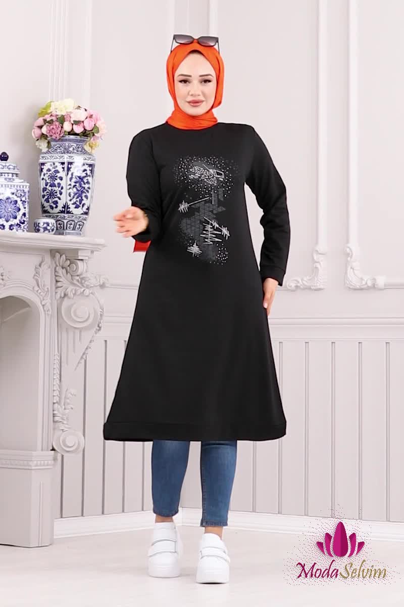 moda selvim Tunic 5591ZNN863 Black - Thumbnail