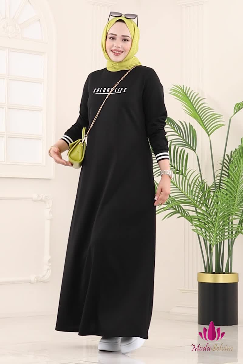 moda selvim Dress 4108PM271 Black - Thumbnail