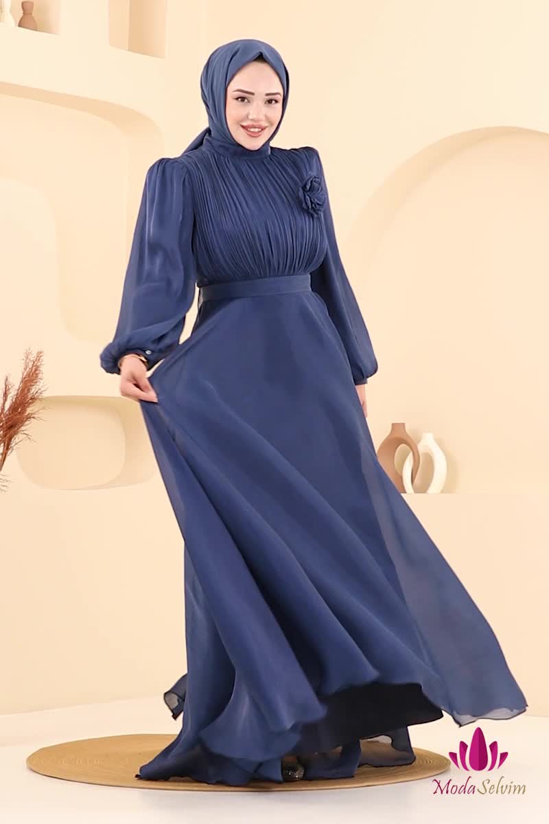 moda selvim SUAL Broş Detay Janjan Abiye 5107D170 Laci - Thumbnail