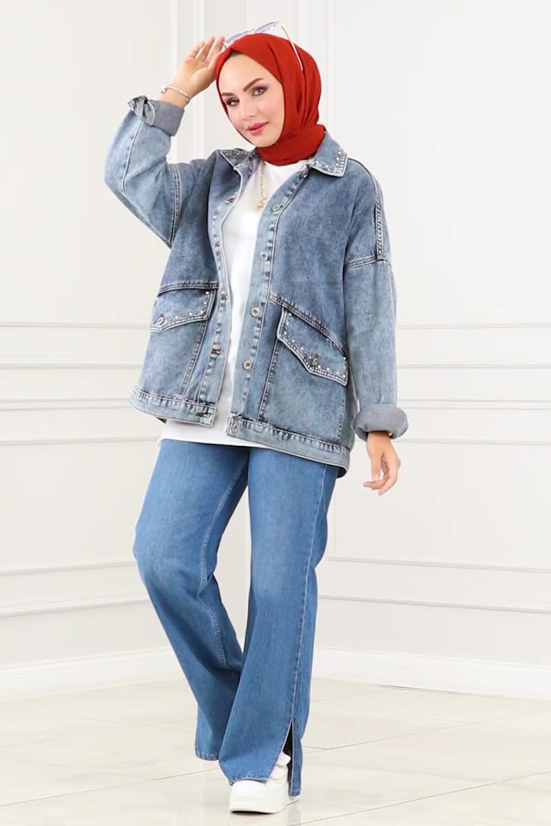 moda selvim Jacket 20387ETT926 Denim - Thumbnail