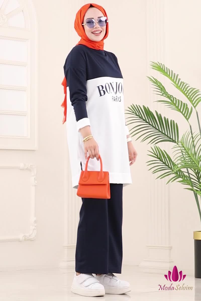 moda selvim طقم كحلي 6039UZ662 - Thumbnail