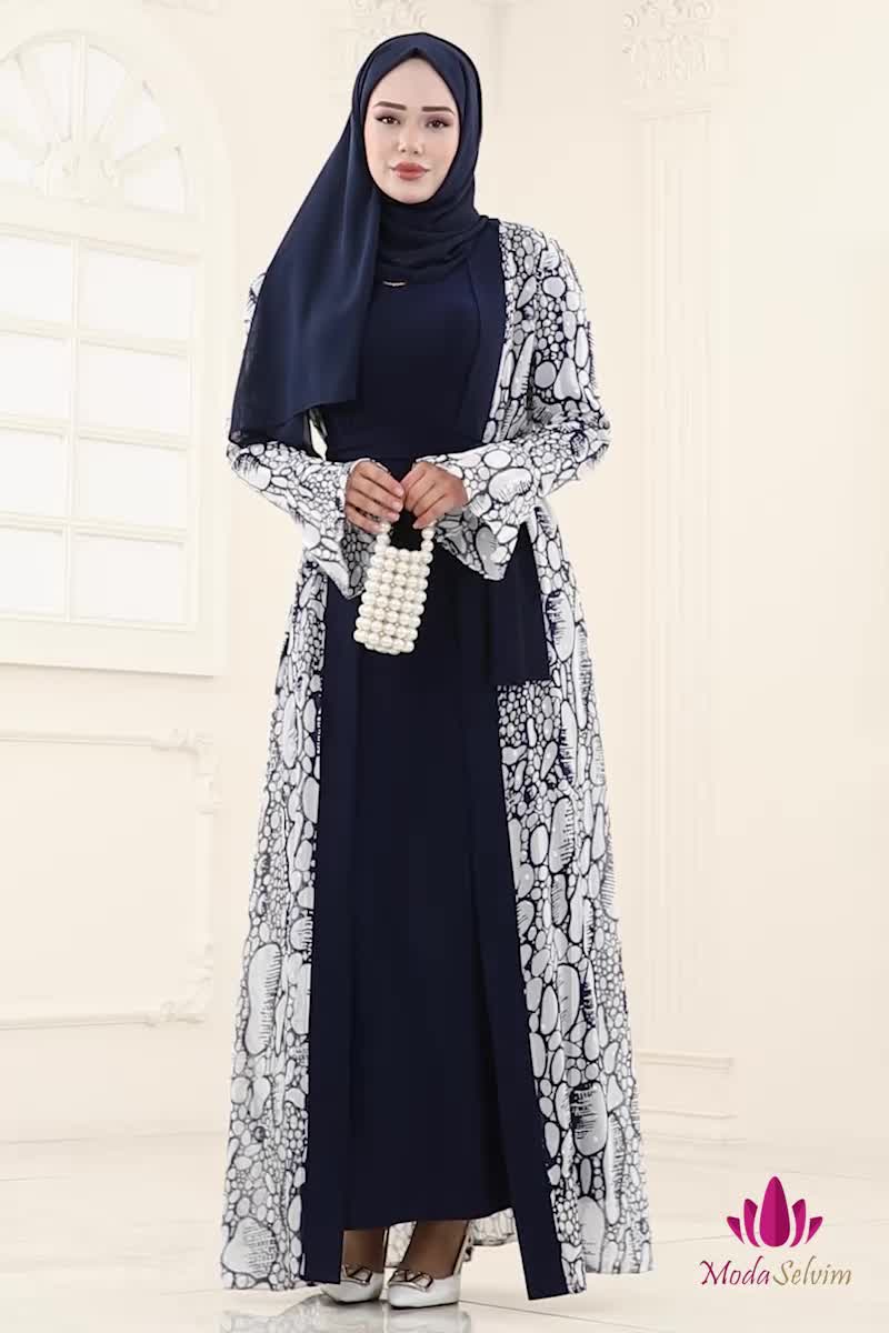 moda selvim Beli Bağcık Detaylı Şifon Takım 2821ELC1143 Laci - Thumbnail