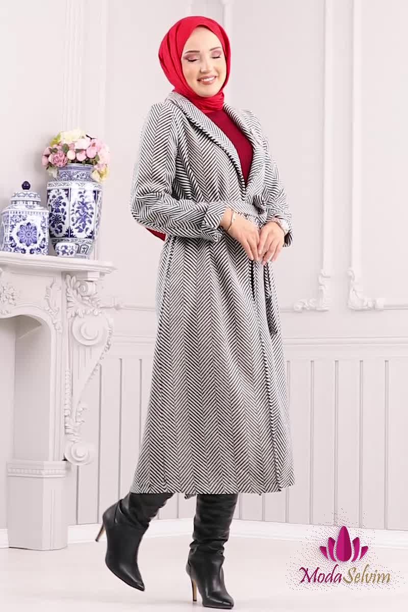 moda selvim Coat 319EVO1066 Ecru - Thumbnail