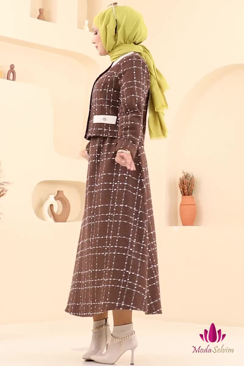 moda selvim طقم بني 1180S324 - Thumbnail