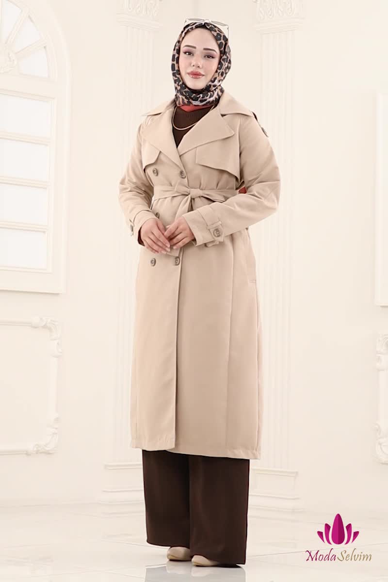 moda selvim ترانشكوت بيج 6248BSK463 - Thumbnail