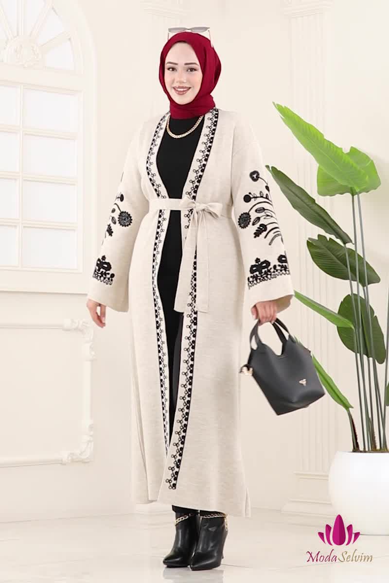 moda selvim سترة خفيفة بيج 10493KL398 - Thumbnail