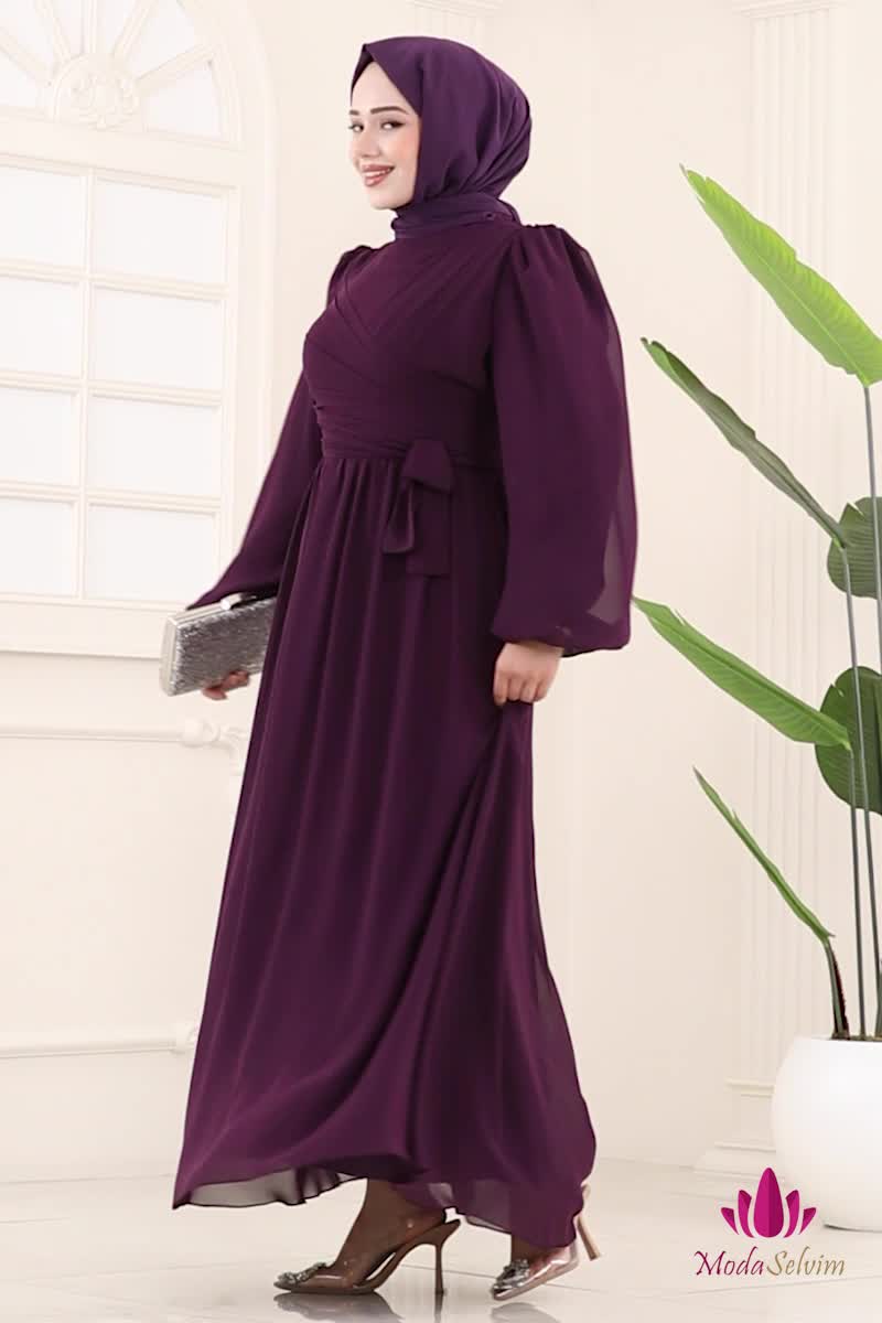 moda selvim فستان سهرة توتي 8110AB368 - Thumbnail