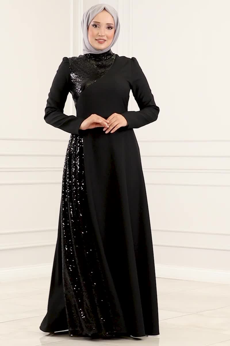 moda selvim Dress ASM2719 Black - Thumbnail