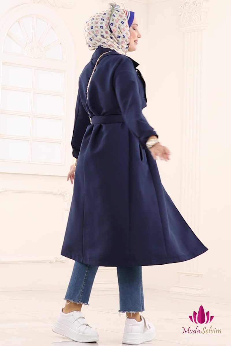 moda selvim ترانشكوت كحلي 2718SL432 - Thumbnail