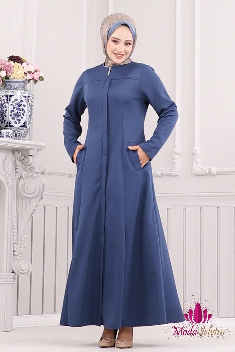 moda selvim Abaya 2574SL432 Indigo - Thumbnail