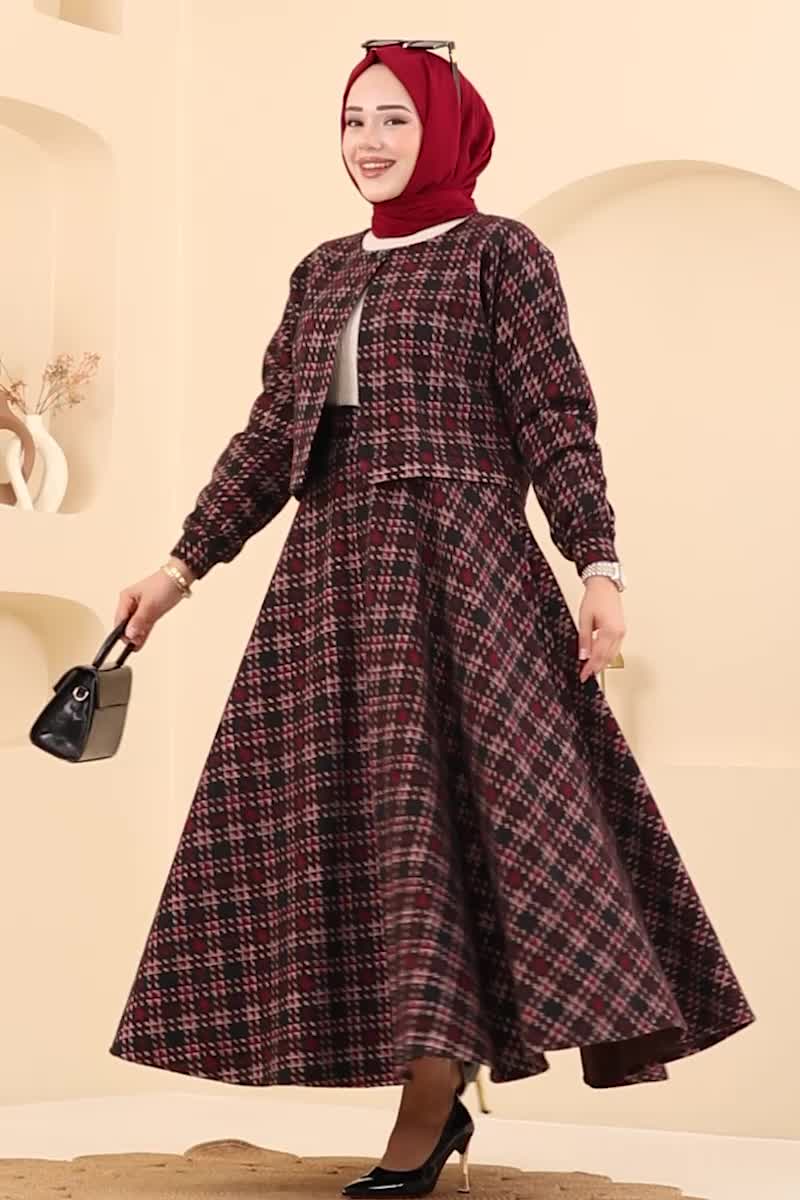 moda selvim Combined 1041BRZ597 Burgundy - Thumbnail