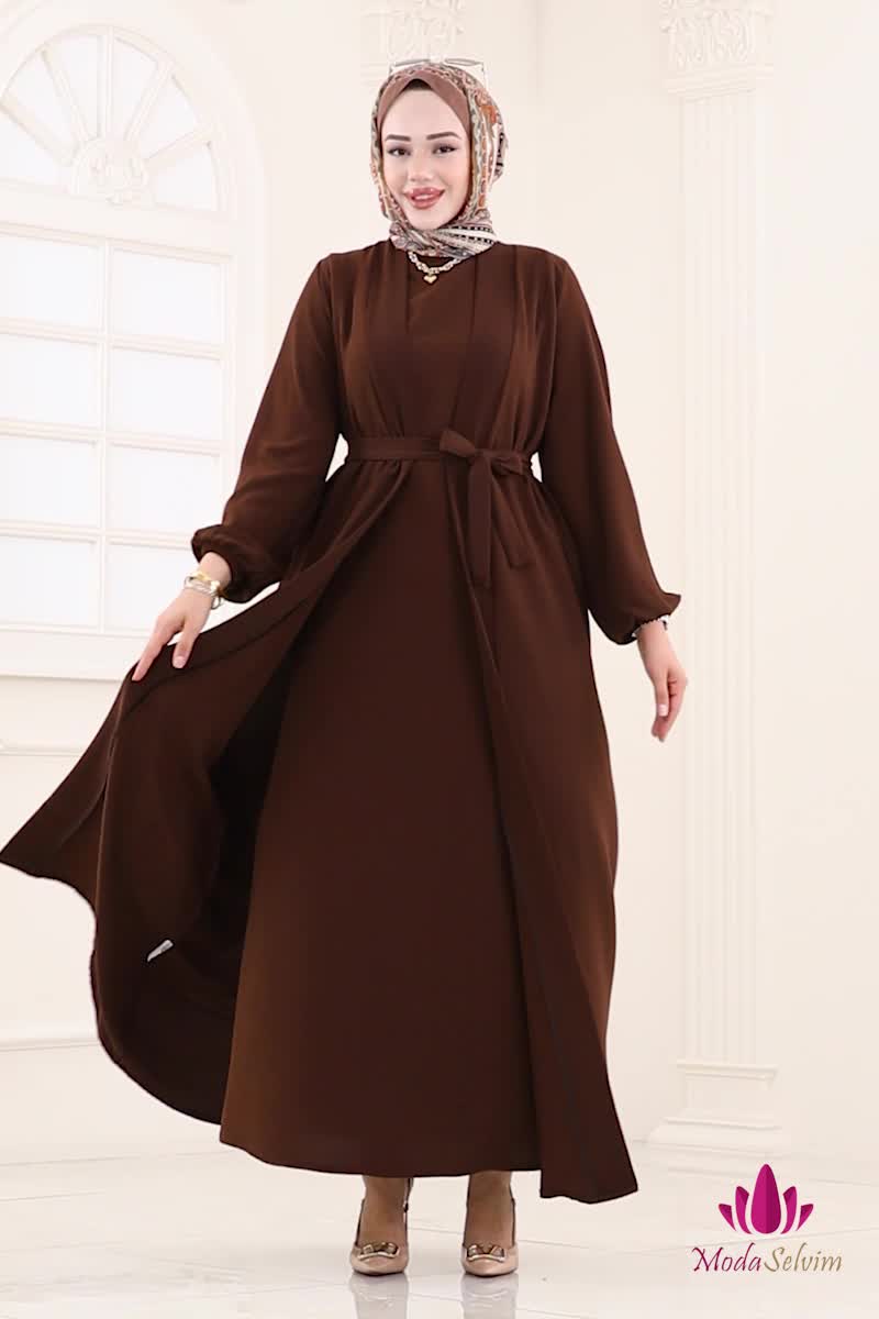 moda selvim طقم بني 0347BG354 - Thumbnail