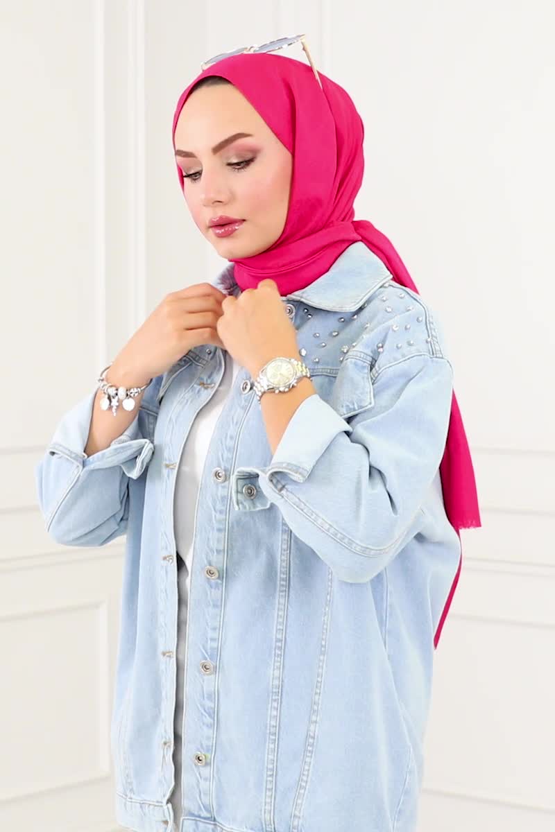 moda selvim JACKET 10003ETT926 Light Denim - Thumbnail