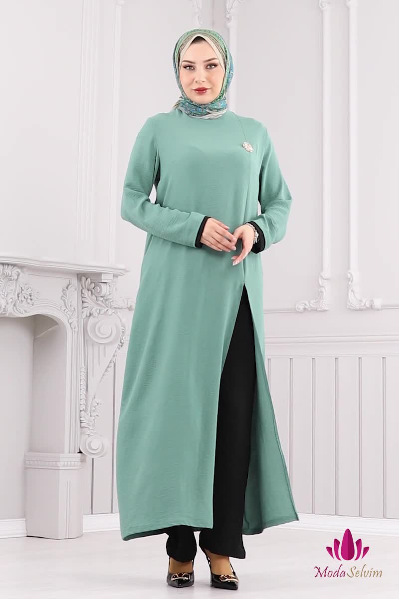 moda selvim Combined PL8053 Mint & Black - Thumbnail