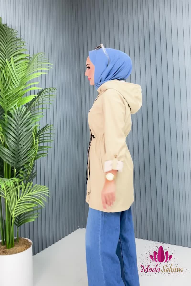 moda selvim TRENCHCOAT 1002MSA980 Stone - Thumbnail