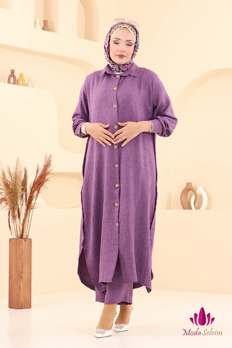 moda selvim Combined 833OZN1046 Dark Lilac - Thumbnail