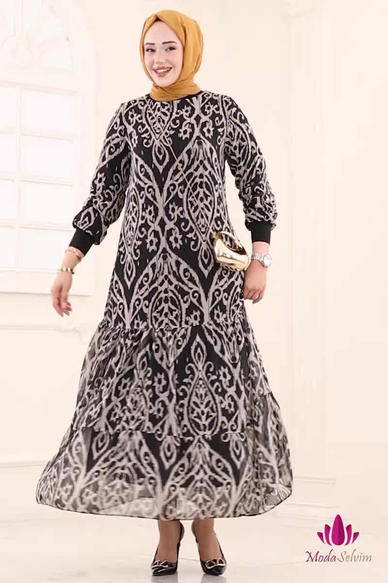 moda selvim الفستان باترن 3 فيجن آند بلاك 6071UZ662 - Thumbnail