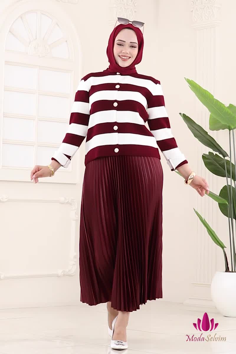 moda selvim Combined 2828MP806 Burgundy - Thumbnail