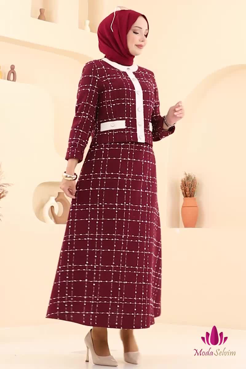 moda selvim Combined 1180S324 Burgundy - Thumbnail