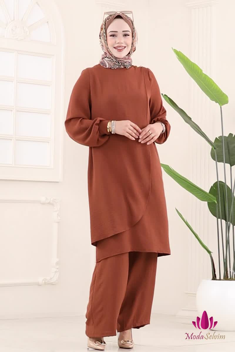 moda selvim طقم عسلي 448DVL817 - Thumbnail