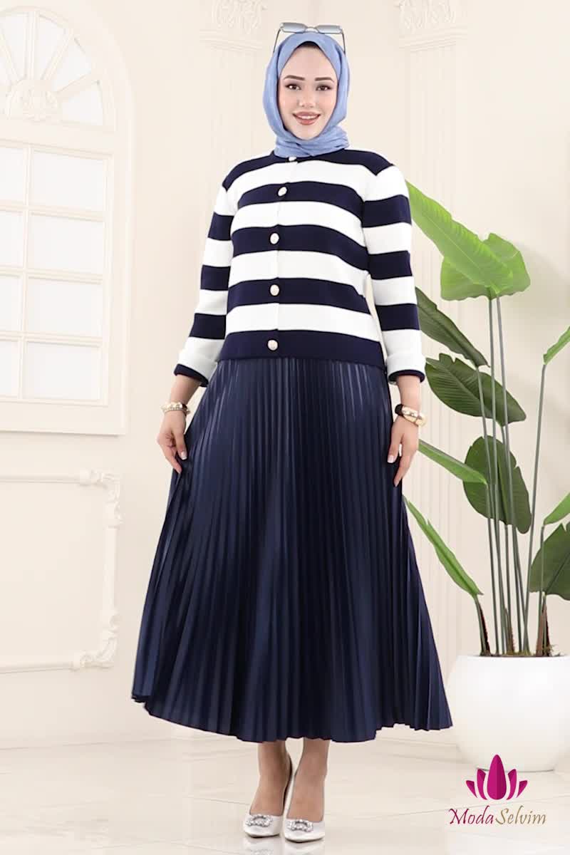 moda selvim طقم كحلي 2828MP806 - Thumbnail