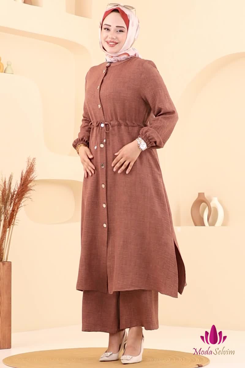 moda selvim طقم عسلي PL9154 - Thumbnail