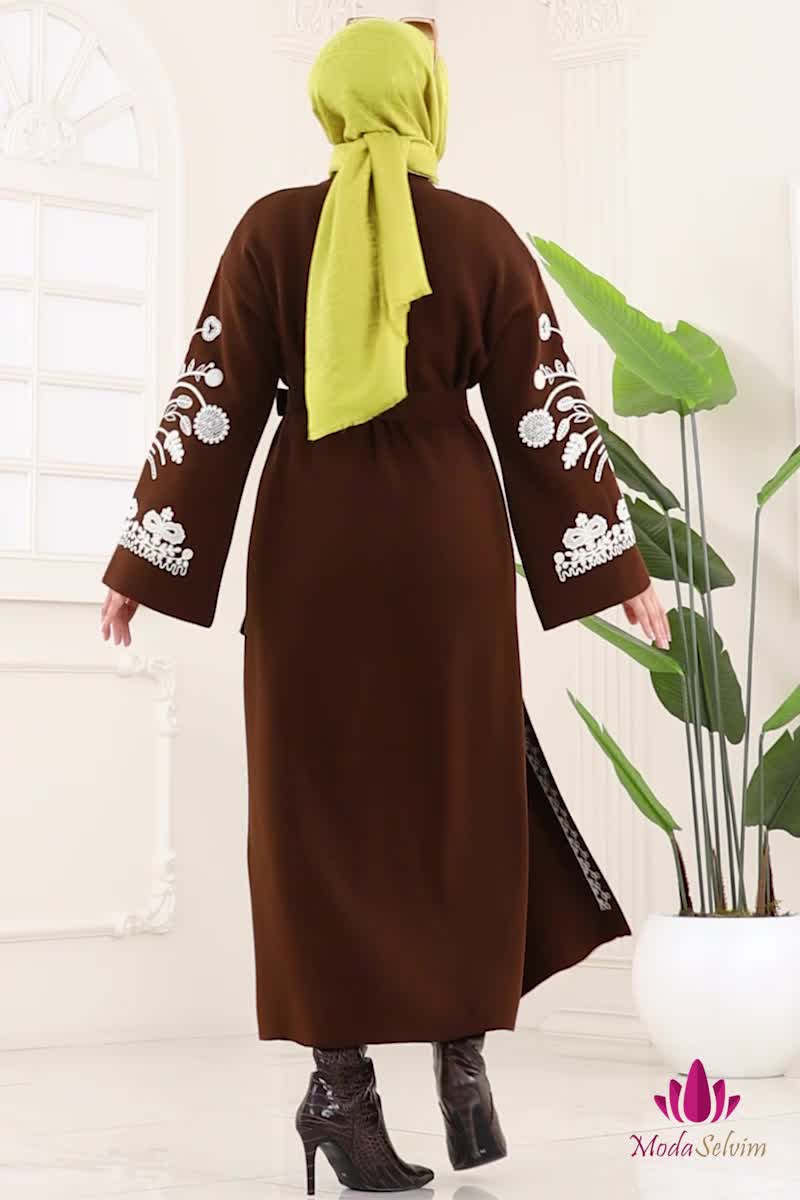 moda selvim سترة خفيفة بني 10493KL398 - Thumbnail