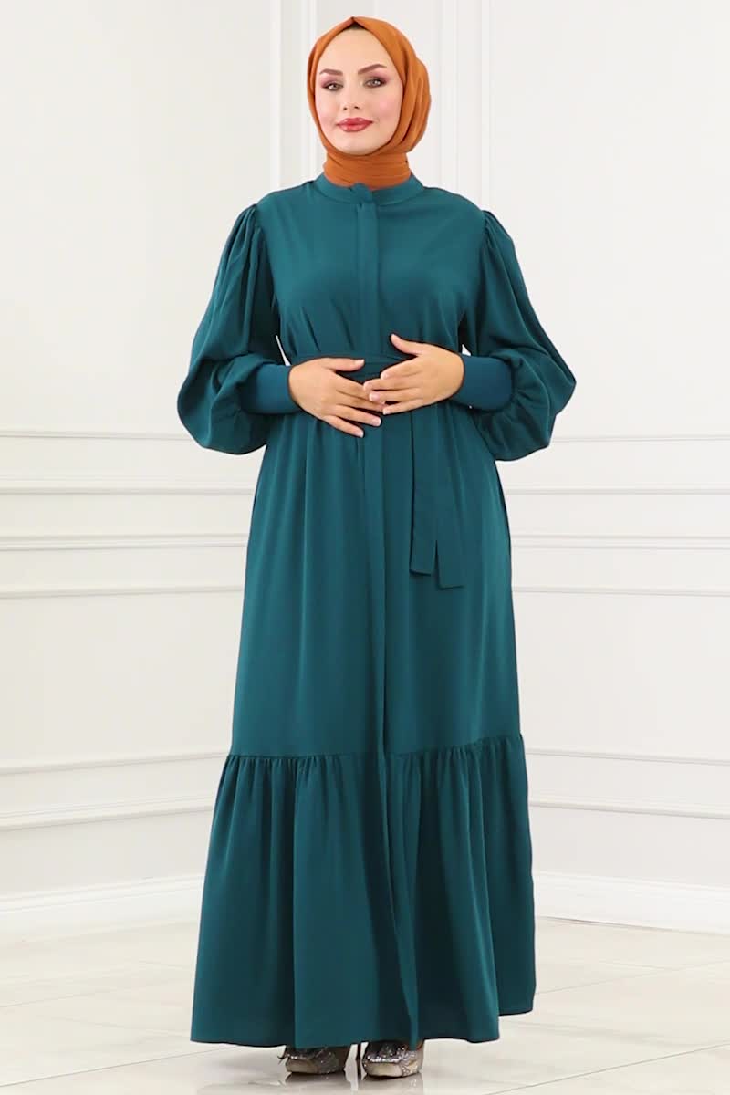 moda selvim Abaya 2518SL432 Petroleum - Thumbnail