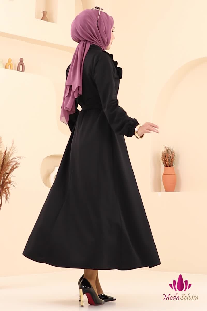 moda selvim Dress 2725SL432 Black - Thumbnail