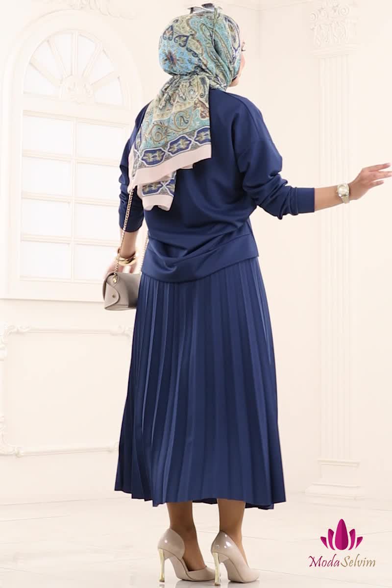 moda selvim طقم كحلي 2065ERK1158 - Thumbnail