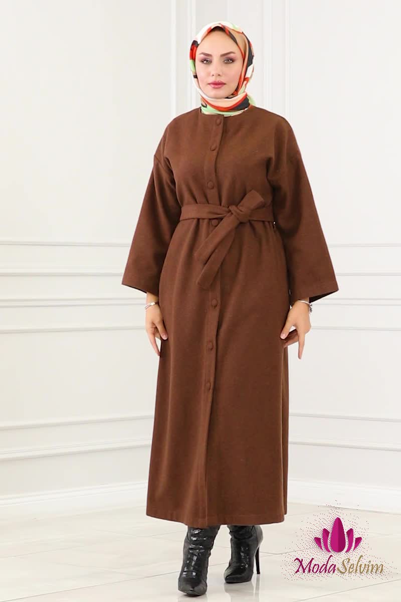 moda selvim Coat 6130BSK463 Brown - Thumbnail