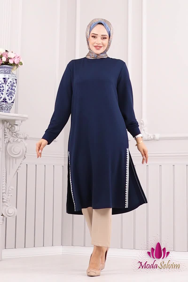 moda selvim Nakış İşlemeli Tunik 2678AYD574 Laci - Thumbnail